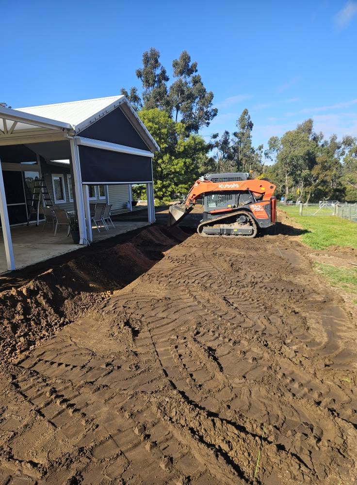 Kubota track loader working on a Perth earthmoving site